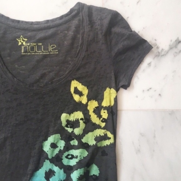 gray rainbow leopard print tunic - Picture 1 of 2